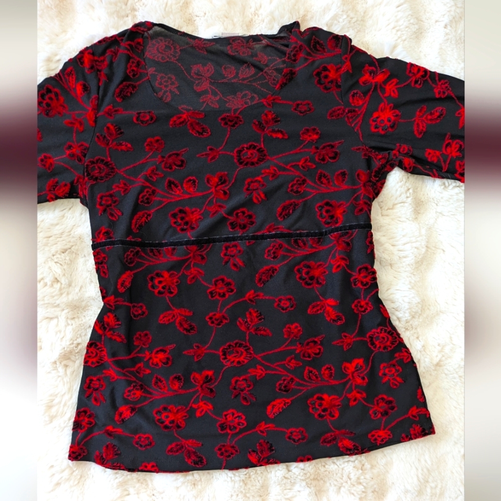 Vintage Velvet Milkmaid Style Top